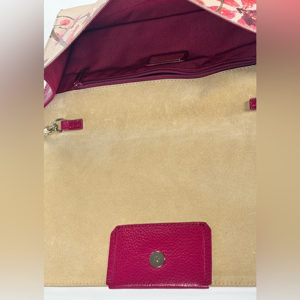 Furla Furla and Cream Floral Crossbody Bag. Chain and leather strap. - Picture 7 of 10